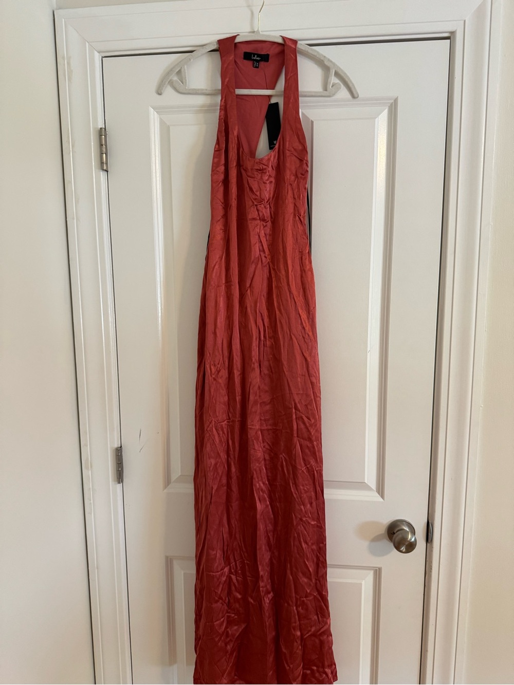 Lulu's Coral-Red Maxi Dress